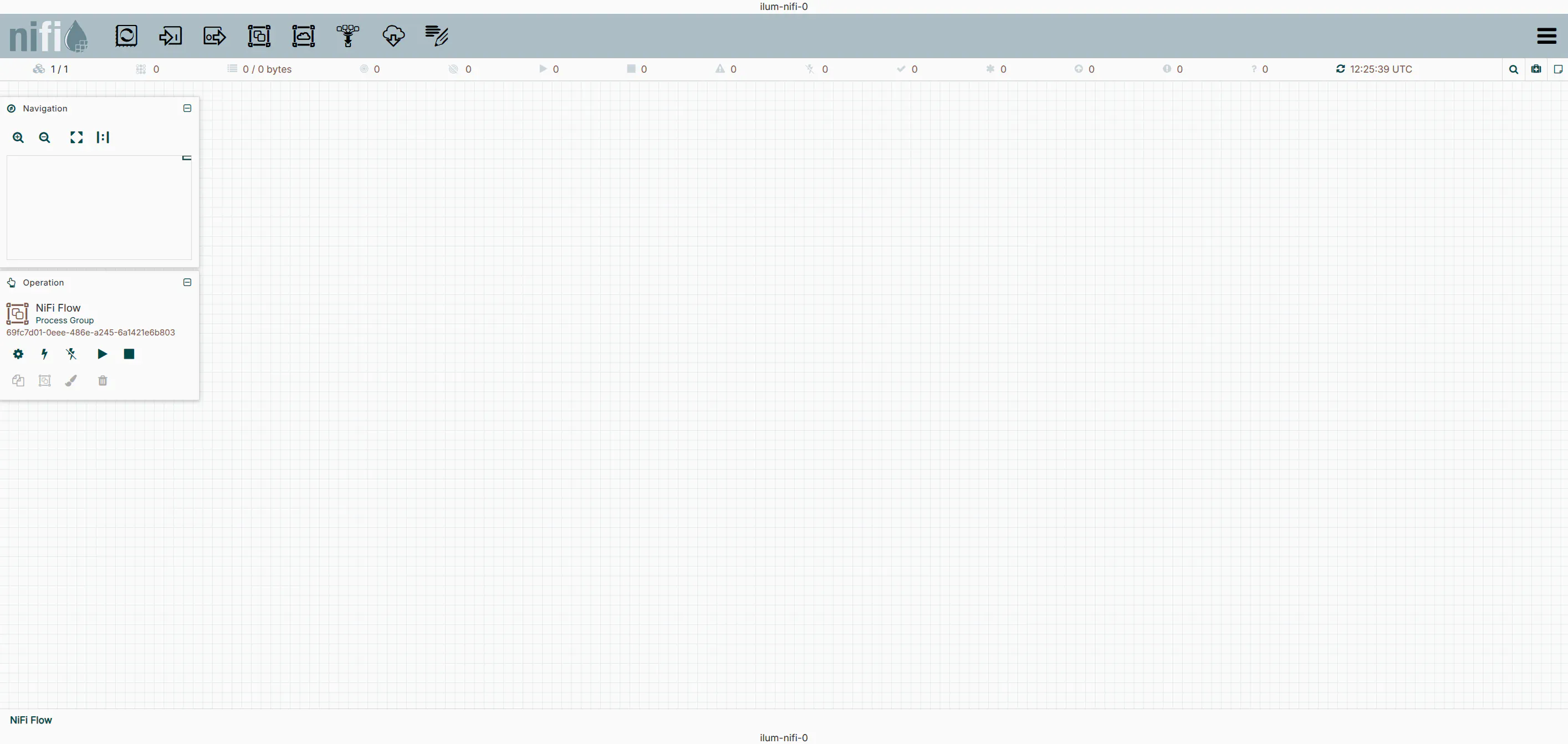 Empty NiFi homepage